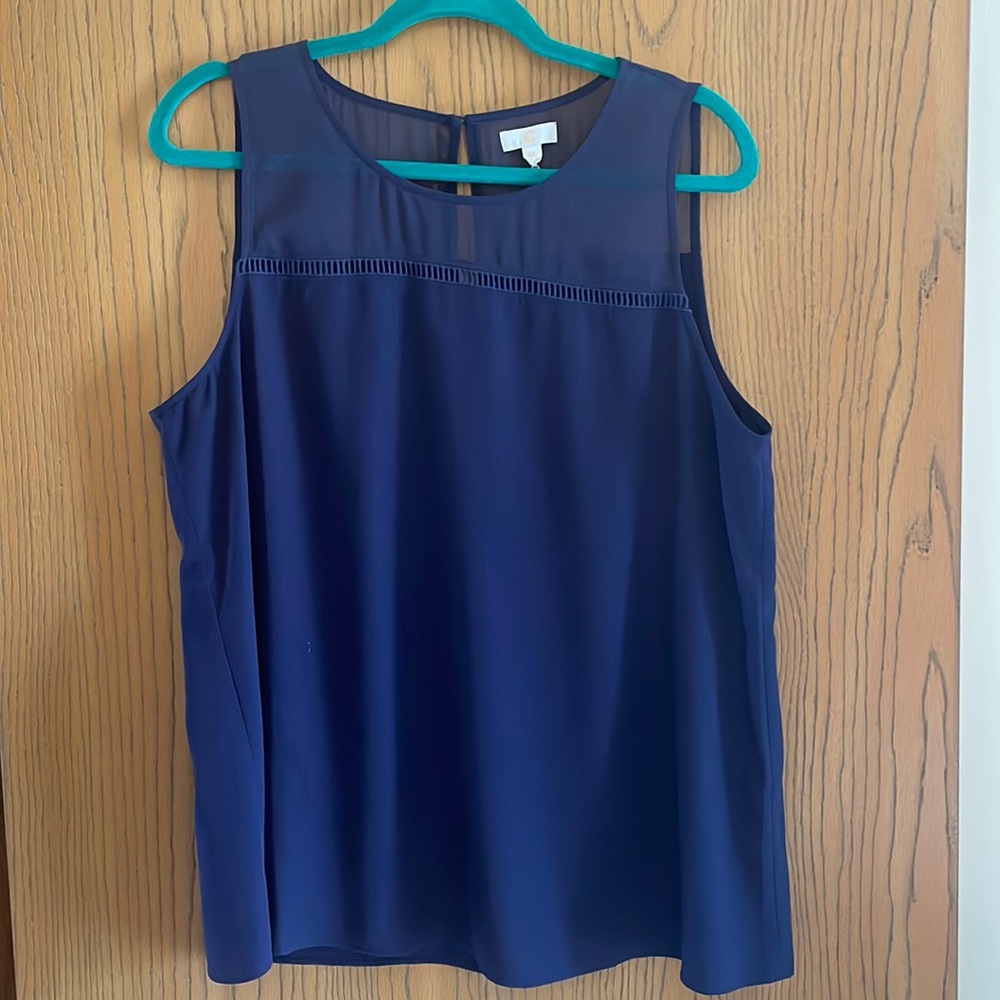 Navy sleeveless blouse XL